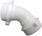 LASCO 03-4267 White Plastic 1-1/2-Inch Slip Joint 45-Degree Elbow with Nuts and Washers