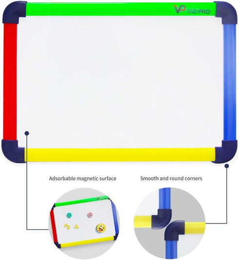 VIZ-PRO Children Board/Writing Whiteboard - Dry Erase Board with Colored Frame - 12" X 8"