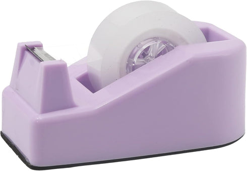 ROSEUP Desktop Tape Dispenser Heavy Duty Desk Accessories Floral Office Tape Dispensers, Weighted Non-Skid Base, Macaron Purple by ROSEUP