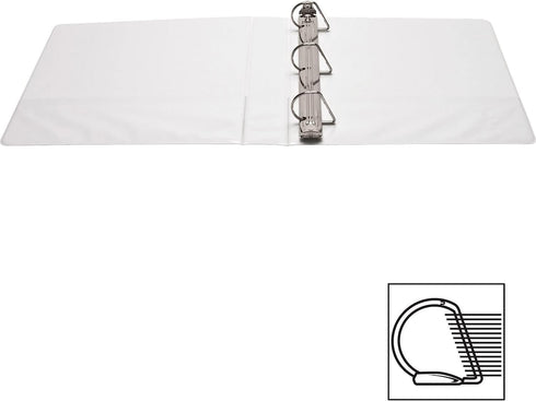 Business Source 28441 D-Ring Binder, White, 1-1/2-Inch Capacity, with Pockets