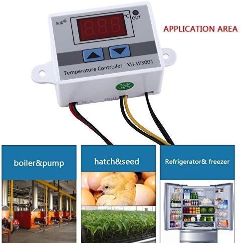 XH-W3001 Mini Thermostat Switch, 12V Digital Intelligent Temperature Controller with Waterproof Sensor Probe