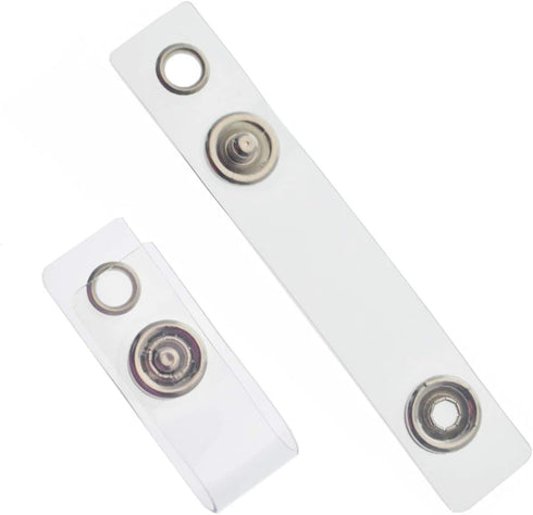Bulk 25 Pack Clear Vinyl Plastic ID Badge Holder Strap with Snap & Eyelet Hole for Badges
