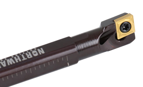 Accusize Industrial Tools Right-Hand Sclcr Coolant Through Indexable Boring Bar - 3/8'' by 4.33'' with CCMT Insert