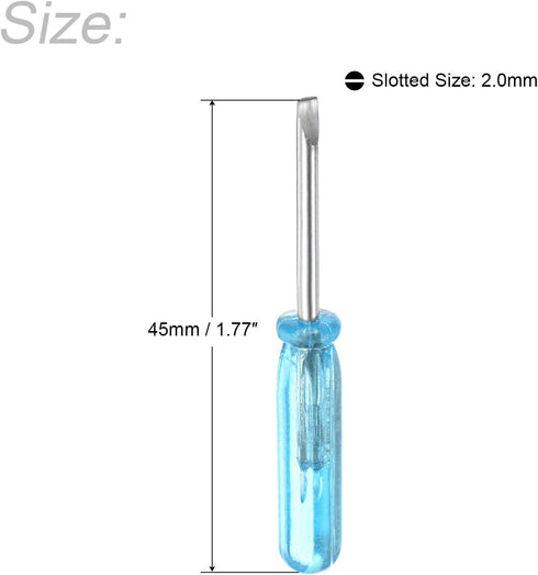 uxcell Mini Slotted Screwdriver, 2.0mm Flat Head 45mm Length for Small Appliances Repair, 2 Pcs