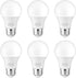 12V LED Bulb 6W (50W Equivalent), Daylight 5000K, 12V-24V AC/DC, 600 Lumens, Non-Dimmable, A19 E26 Base, Pack of 6