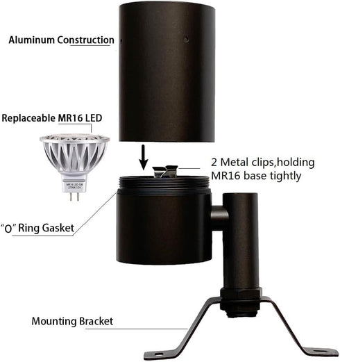 12V MR16 Bulb Arrownine Landscape Lighting Moonlighting Tree Down Lighting Fixture,Low Voltage Outdoor Lighting Wall