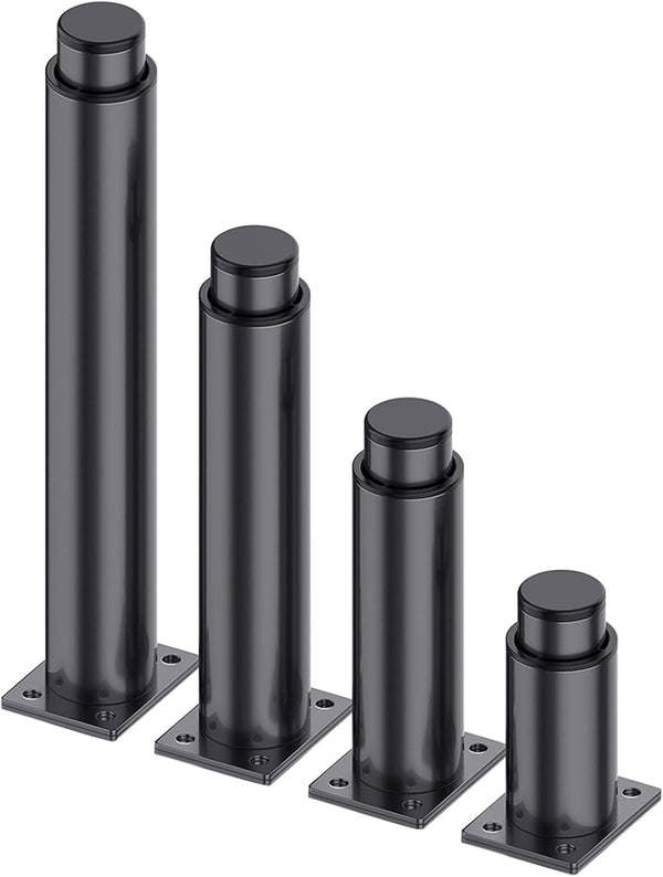 KGUDYS 4 pcs Furniture Legs,Support Feet,Height Adjustable,Replacement Sofa,TV Cabinet,Bedside Table,Desk,Black with Screws,Black-8cm(3.15in)