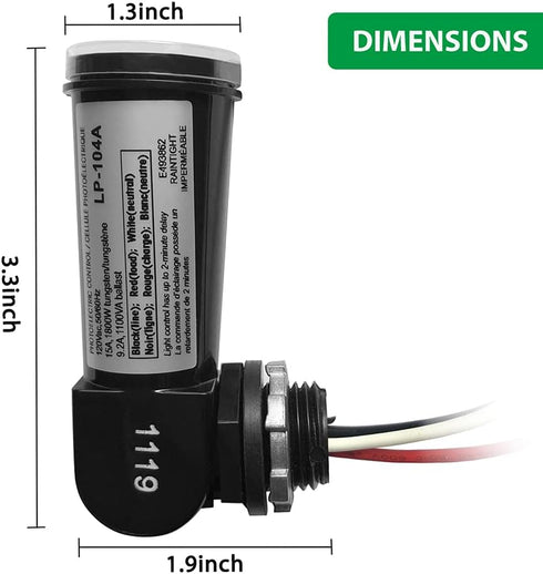 GBAYSA 1 Pack Outdoor Photoelectric Sensor,Dusk to Dawn Swivel Mount Conduit Lighting Control with Photocell,Automatic