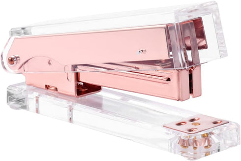 Pink Metal Office Desktop Stapler, Portable Fashion Staplers for Book Binding, Daily Use at Office or School