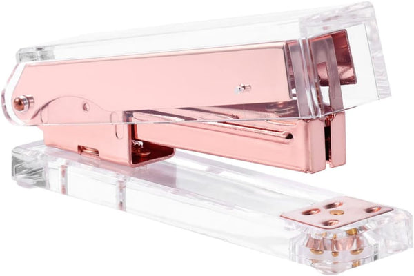 Pink Metal Office Desktop Stapler, Portable Fashion Staplers for Book Binding, Daily Use at Office or School