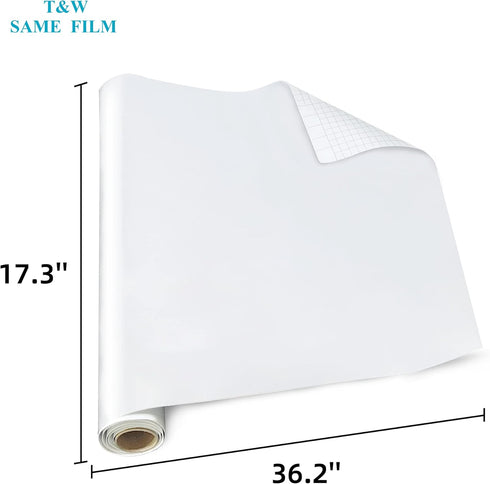 T&W SAME FILM Whiteboard Sticker for Wall-White Board Dry Erase-Whiteboard Stick On Wall, Dry Erase Paper with 1 Marker, Dry Erase Board for School, Home, Office, Shop (17.3''X36.2'' White) by T&W SAME FILM