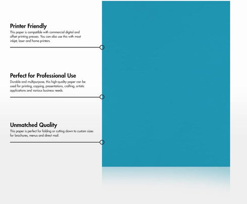 LUXPaper 8.5" x 11" Paper, Letter Size, Bright Blue, 60lb. Text, 50 Qty