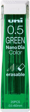 Uni Mechanical Pencil Lead Nanodia Color Green, 0.5mm, 20 Leads.