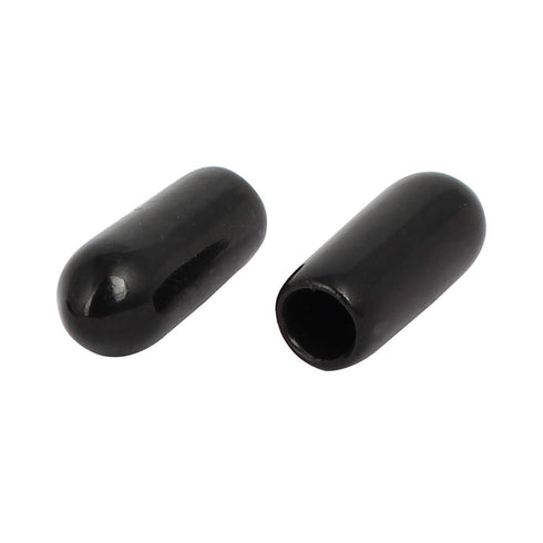uxcell a16121600ux1380 4mm Inner Dia Rubber Hose End Cap - Screw Thread Protector Cover Black (Pack of 100)