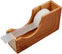 Enyuwlcm Cute Heavy Duty Acrylic Desk Tape Dispenser with Non-Skid Base for 1 Inch Core Tape, Imitation Wood Grain