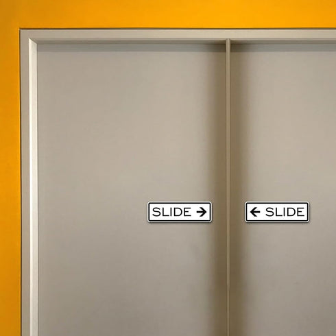 Classic Slide Door Sign - Silver, Medium (1 Pack)