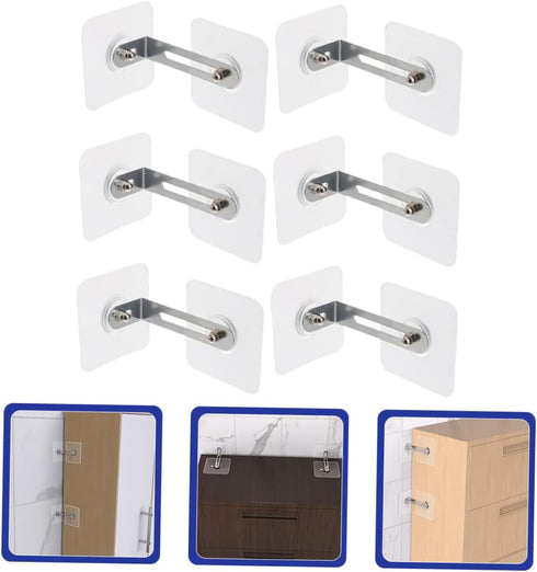 6pcs BESPORTBLE -tip Furniture Wall Anchors for Proofing Secure Cabinets Dressers Bookcases and Tv Stands Easy Adhesive