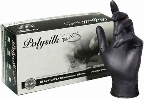 Shamrock Latex Examination Gloves, Black