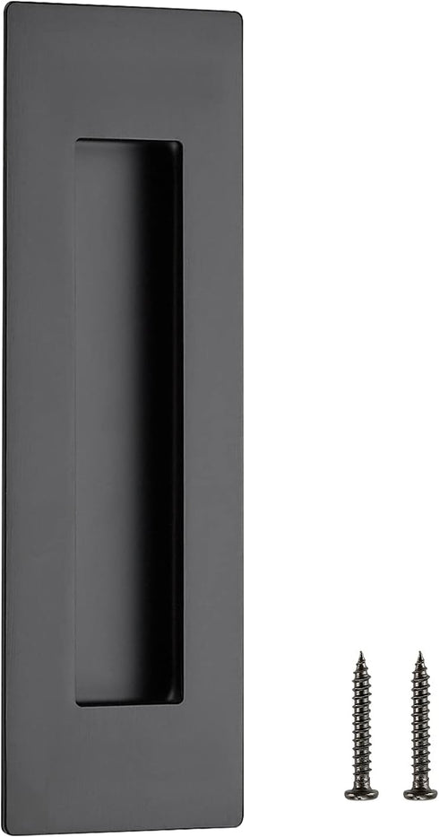Ravinte 1 Pack Black Sliding Closet Door Handles, 7in Length Recessed Finger Pulls for Barn Door