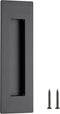 Ravinte 1 Pack Black Sliding Closet Door Handles, 7in Length Recessed Finger Pulls for Barn Door