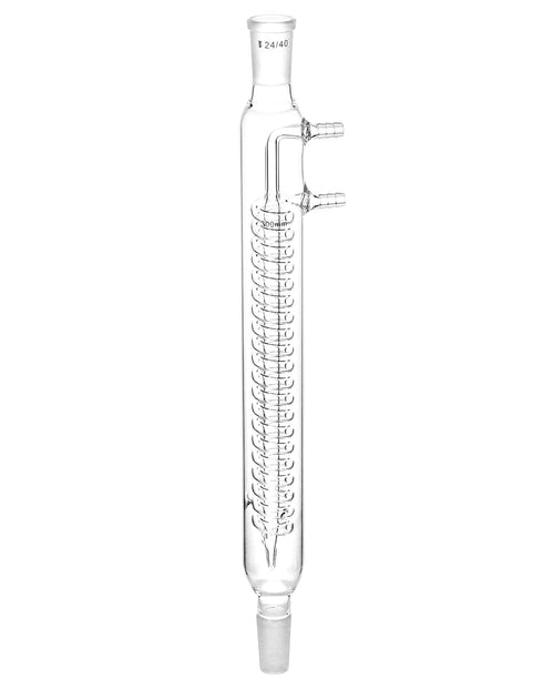 QWORK Glass Reflux Condenser 24/40, Large Cooling Capacity, Borosilicate Glass, 175mm Coil Length