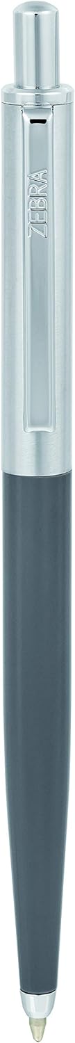Zebra Pen 901 Grey Retractable Ballpoint Pen, Premium Barrel, Medium Point 1.0mm, Black Ink, 1-Pack