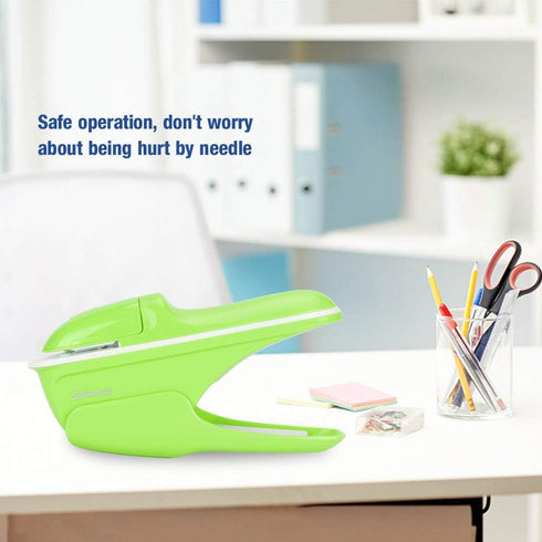 Stapleless Stapler, Paper Clinch ABS No Staple Binding Hand Tool - Green