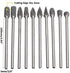 10pcs 3 mm (1/8 Inch) Tungsten Carbide Double Cut Rotary Burr Die Grinder Bits - Long Shank 100mm Fits Rotary Tool