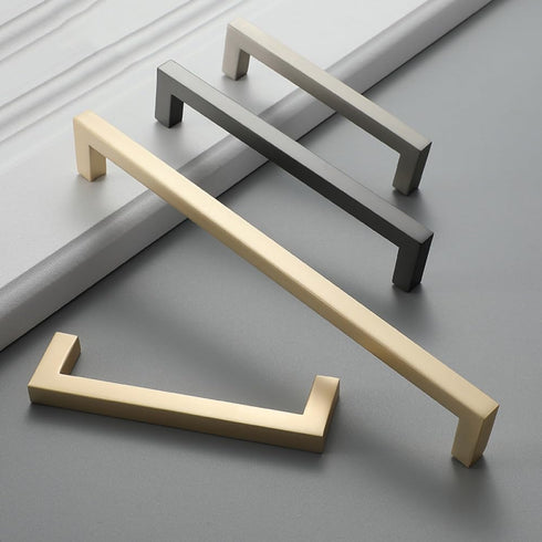 SKFGNX Knob,Z,2070,128 Long Handle Modern Minimalist Kitchen Furniture Cabinet Drawer Pull, Gold zinc Alloy Wardrobe