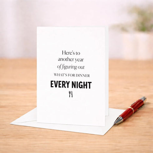 Generic CAPYTINI Funny Birthday Card Dinner Every Night Joke Relatable Humor Adult Gift Friend