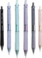 HeTaoCat 0.5mm Fine Point Retractable Gel Pens, Quick Drying, Black Ink, Box of 6 Pens (Multicolor)