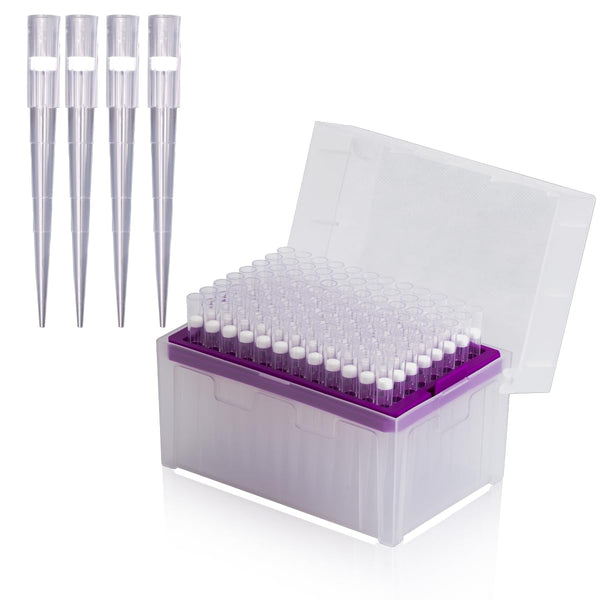 Pipette Tips 1000UL for Laboratory - Autoclavable Universal Type with Filter, Clear, 96 Tips