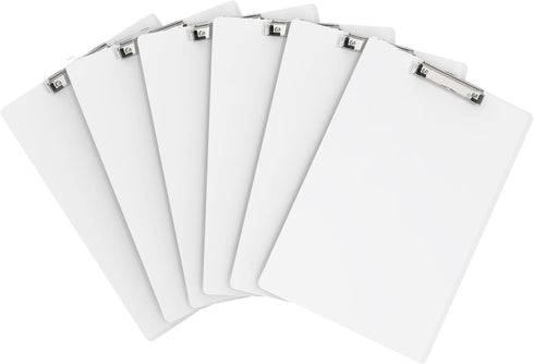 Extra Large 11x17 Clipboards Set of 6 - Plastic Drawing Boards with Low Profile Clip for Drawing, Sketching, Art