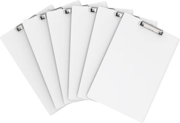 Extra Large 11x17 Clipboards Set of 6 - Plastic Drawing Boards with Low Profile Clip for Drawing, Sketching, Art