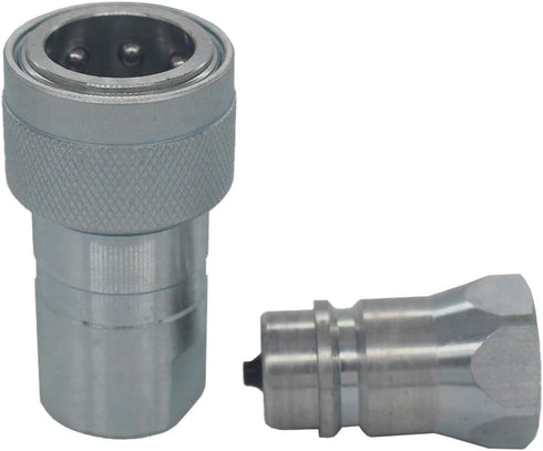 1-Set 3/8'' Ag ISO5675 Carbon Steel Hydraulic Quick Connect Coupling/Coupler Poppet Valve with Dust Cap