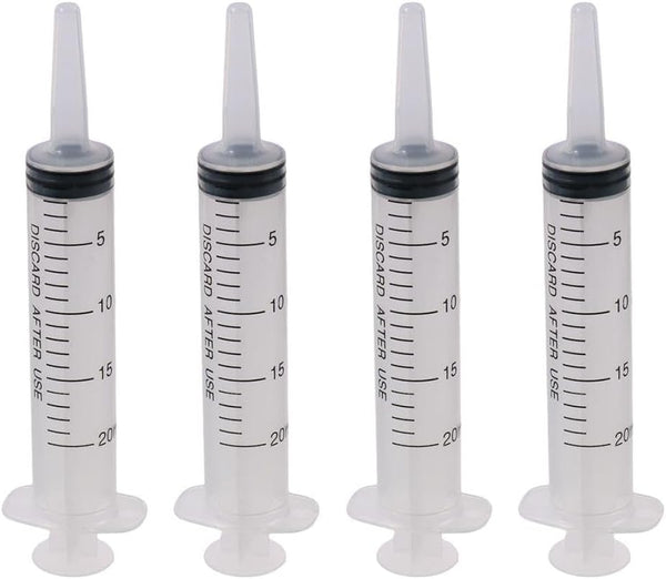 4 Pack Capacity Syringe Pump, 20ml 60ml Large Plastic Syringe Measuring Tools for Dispensing Multiple Uses