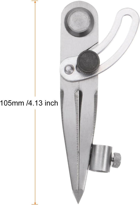 Wing Divider Compass, 4 Inch Adjustable Lockable Woodworking Compass with Pencil Holder for Geometry Drawing