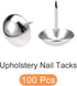Upholstery Nail Tacks (16x20x5mm) 100Pcs, Iron Round Thumb Push Pins for Home Kitchen Furniture, Silver Tone