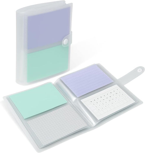 Jactales 3x5 Index Card Holder Organizer - Clear Card Binder for Flash Card,