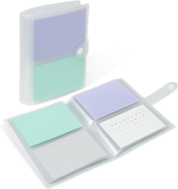 Jactales 3x5 Index Card Holder Organizer - Clear Card Binder for Flash Card,