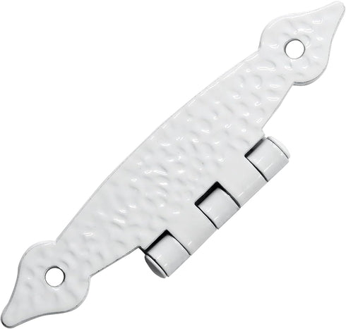 Rierdge 4 Pcs White Flush H-Hinges, Antique H-Shape Hinges for Cabinet Shutter Cupboard