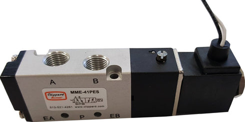Clippard MME-41PES-W110, 1/8" NPT 5 Port 4-Way Single Solenoid Valve, 110VAC