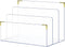 pbf Acrylic File Holder, Clear Desk Organizer with Gold Accents for Mail, Folders, and Magazines