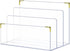 pbf Acrylic File Holder, Clear Desk Organizer with Gold Accents for Mail, Folders, and Magazines