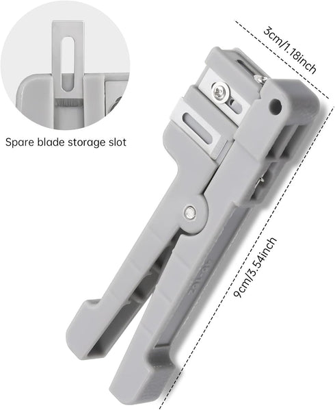 Coaxial Cable Stripping Cutter Tool, Coaxial Stripper and Cable Cutter Crimper, 3pcs Set