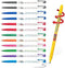 Xeno Slim Ballpoint Pens - Baby Mikey 0.38mm, 9 Color Mix, Pack of 12 with Twistable Pencil