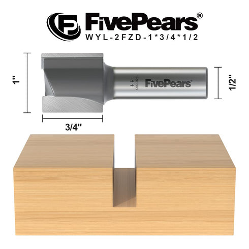 1/2 Inch 1 Inch 3/4 Inch FivePears Straight Router Bits Shank Double Flute, Cutting Diameter, Cutting Length, Used