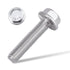 M5-0.8 x 25mm Hex Flange Bolt, DIN6921, 30-Pack, 304 Stainless Steel, Serrated Locking Flange, 1" Thread Length
