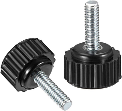 uxcell 6pcs Knurled Clamping Knobs, M4 x 15mm Metric Zinc Plated Carbon Steel Thumb Screw