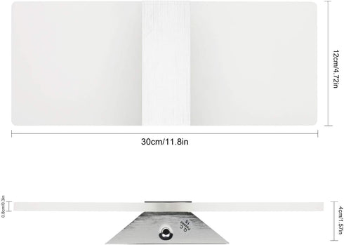 12W 6000K Dimmable Plug(1 Pack) ChangM Modern LED Acrylic Wall Sconce Cool White Up Down Lamp for Bedroom Corridor